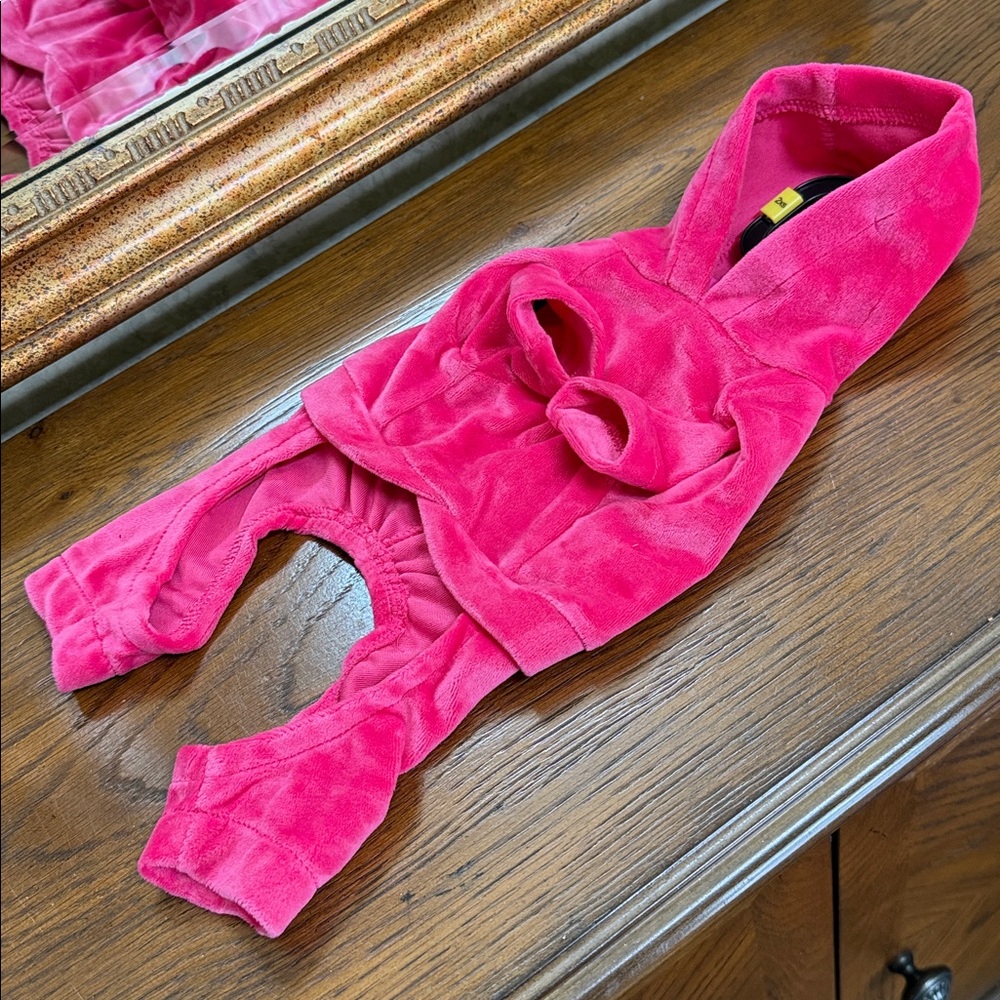 New with/o tag- Pink Isaac Mizrahi Dog outfit w/ Paw Print rhinestones. Sz XXS. - Picture 7 of 14